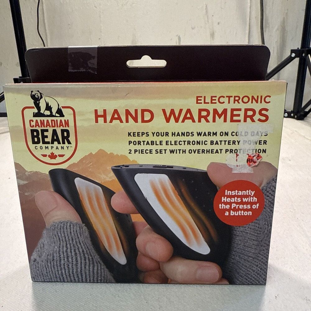 Canadian‎ Bear Electronic Hand Warmers Heats with a press of a button, Brand New